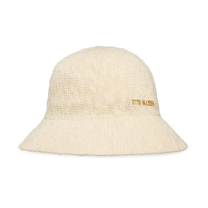 Womens Molded Poly Yarn Bucket Hat Cream Steve Madden Hats Scarves and Gloves