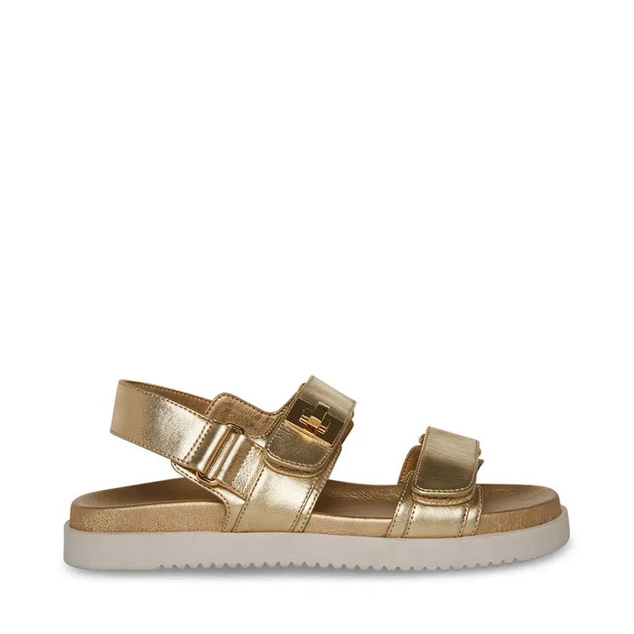 Womens Mona Gold Leather Steve Madden Sandals