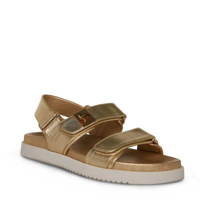 Womens Mona Gold Leather Steve Madden Sandals
