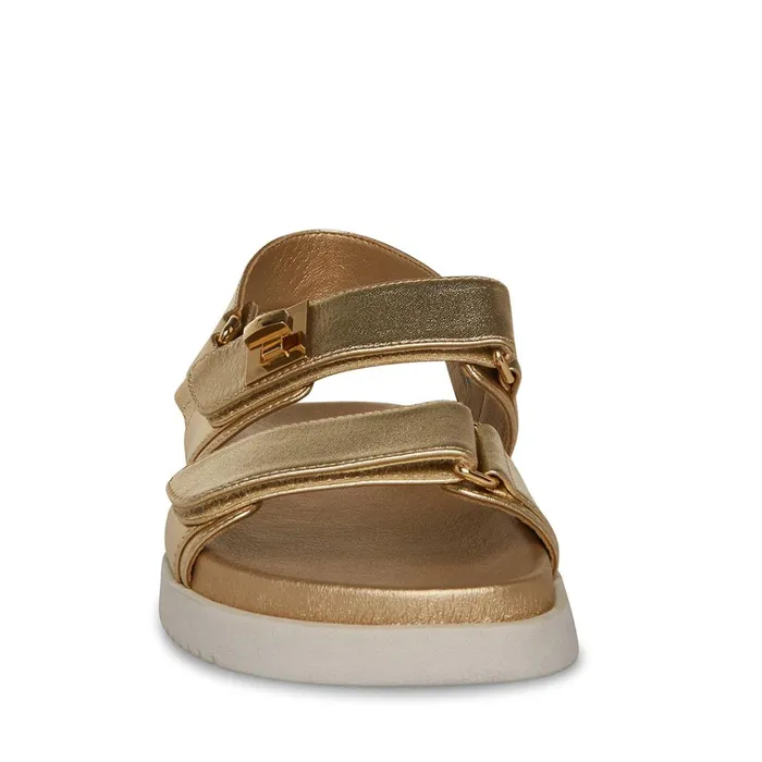 Womens Mona Gold Leather Steve Madden Sandals