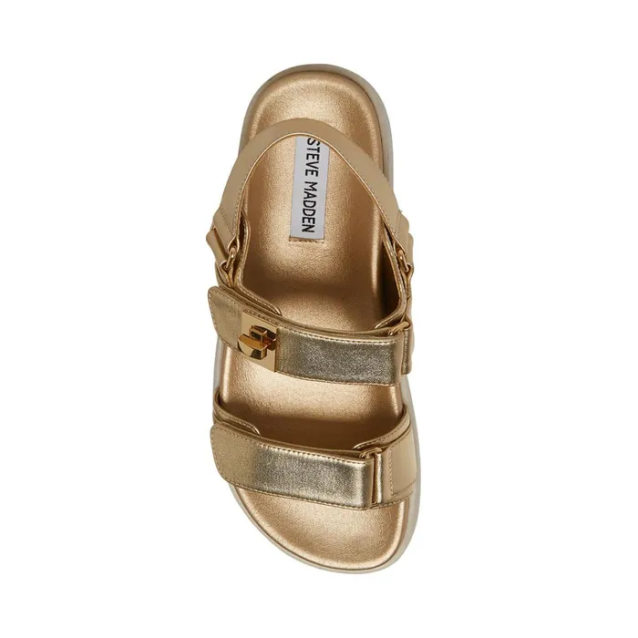 Womens Mona Gold Leather Steve Madden Sandals
