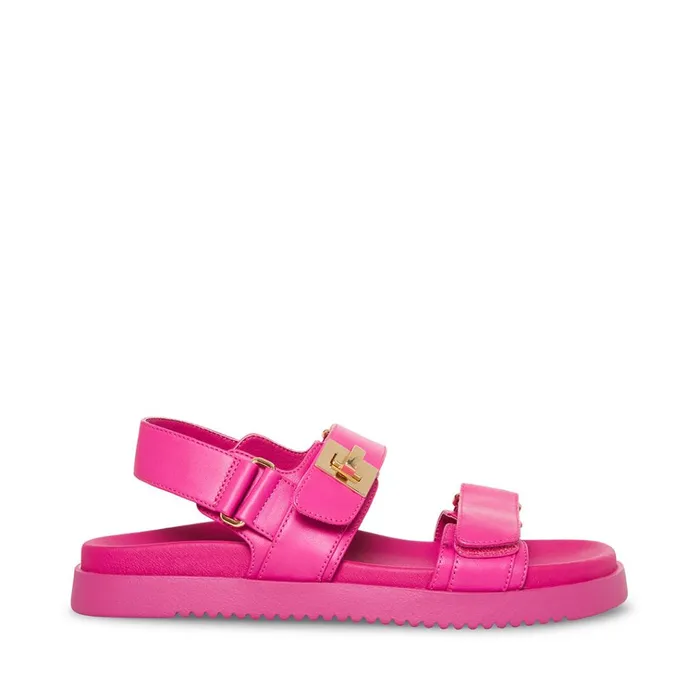 Womens Mona Pink Leather Steve Madden Sandals