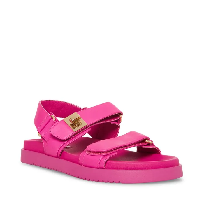 Womens Mona Pink Leather Steve Madden Sandals