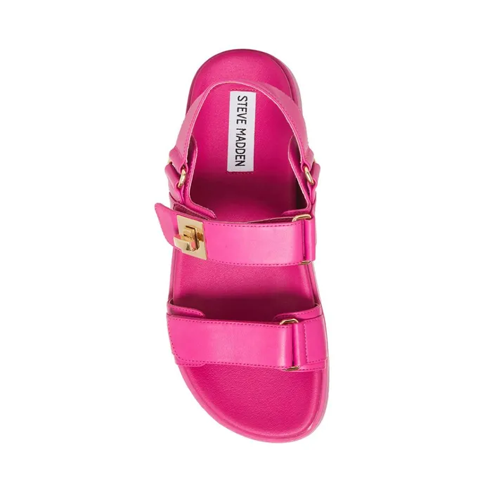 Womens Mona Pink Leather Steve Madden Sandals