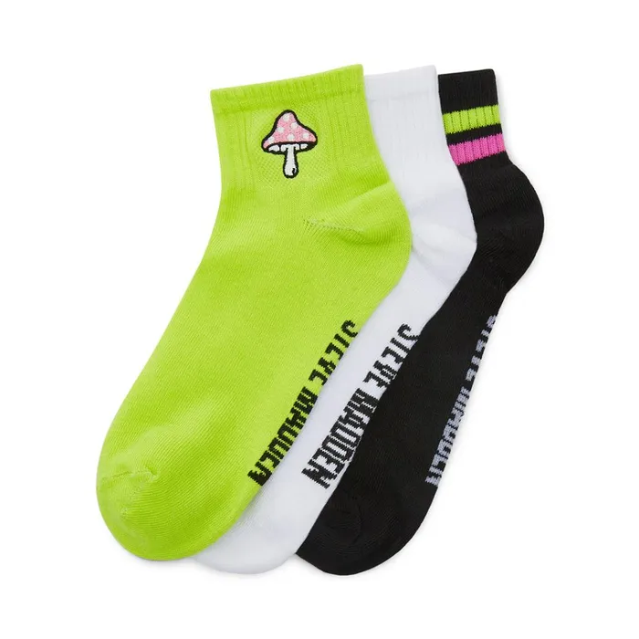 Womens Mushroom Anklet Socks Green Multi Steve Madden Socks and Tights