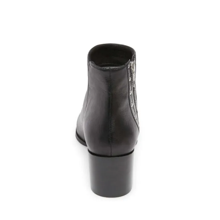 Womens Nolan Black Leather Steve Madden Boots and Booties