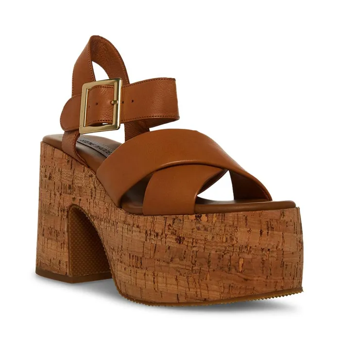 Womens Palmer Tan Leather Steve Madden Sandals