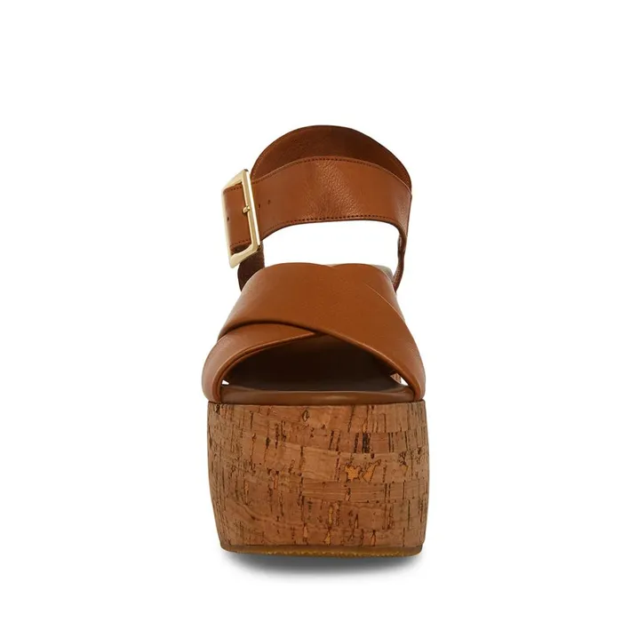 Womens Palmer Tan Leather Steve Madden Sandals