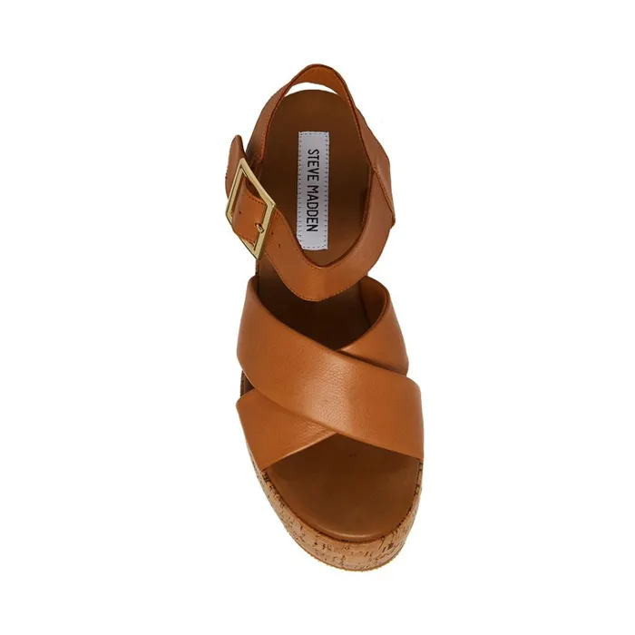 Womens Palmer Tan Leather Steve Madden Sandals