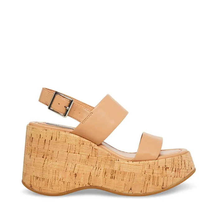 Womens Pam Tan Leather Steve Madden Sandals