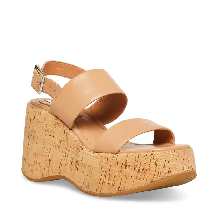 Womens Pam Tan Leather Steve Madden Sandals