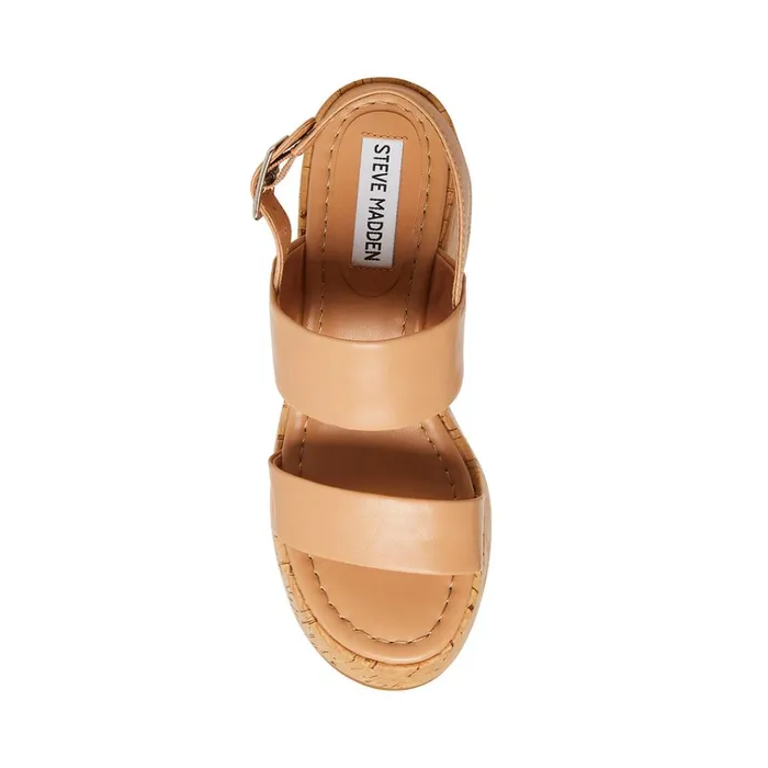 Womens Pam Tan Leather Steve Madden Sandals