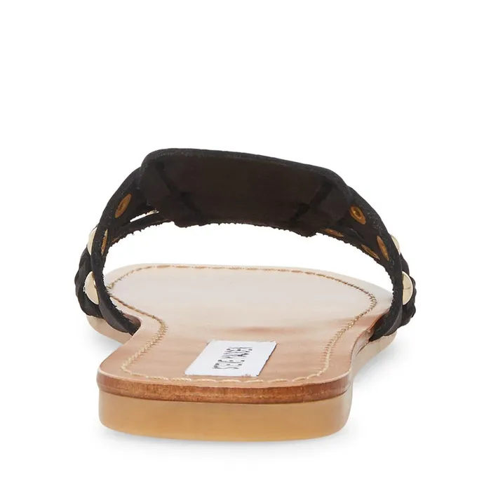 Womens Paradise Black Leather Steve Madden Sandals