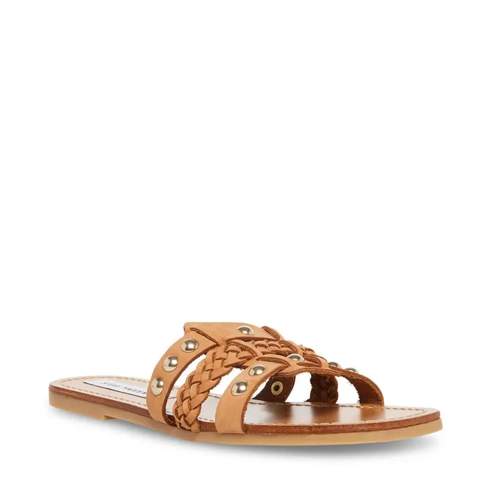 Womens Paradise Tan Leather Steve Madden Sandals