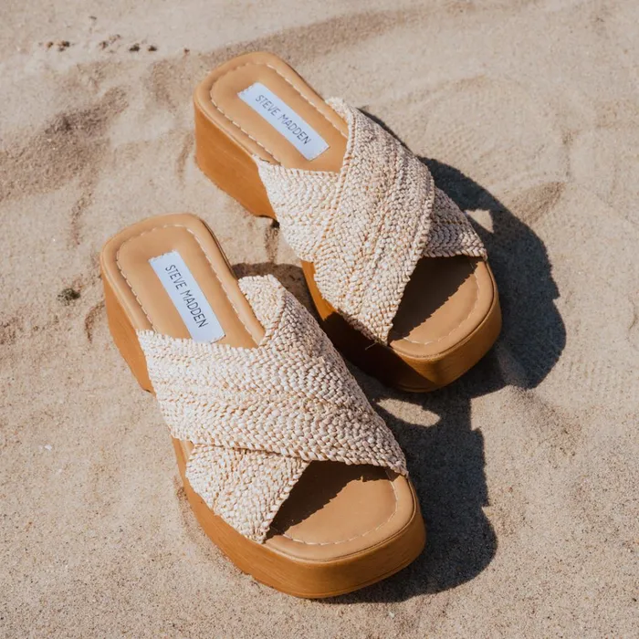 Womens Phoebe Raffia Steve Madden Sandals