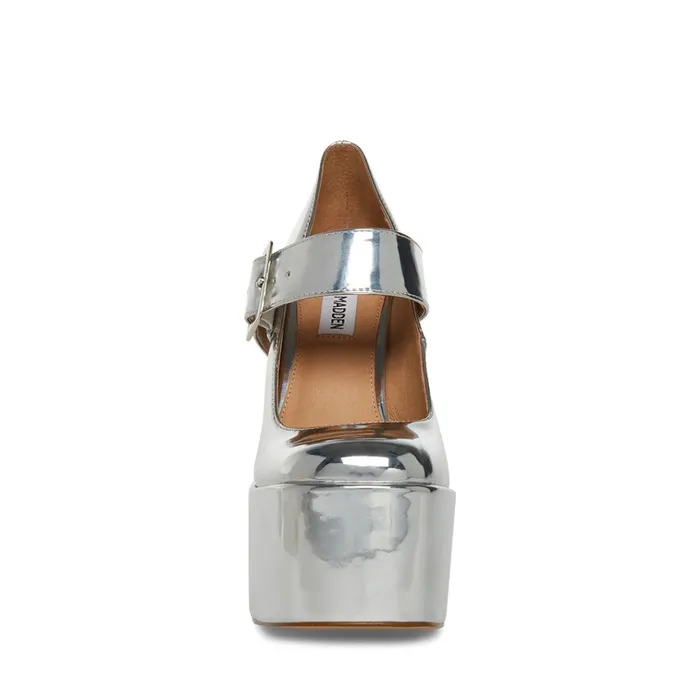 Womens Plaza Silver Steve Madden Heels