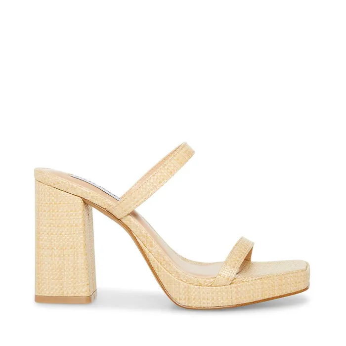 Womens Polly Natural Raffia Steve Madden Heels