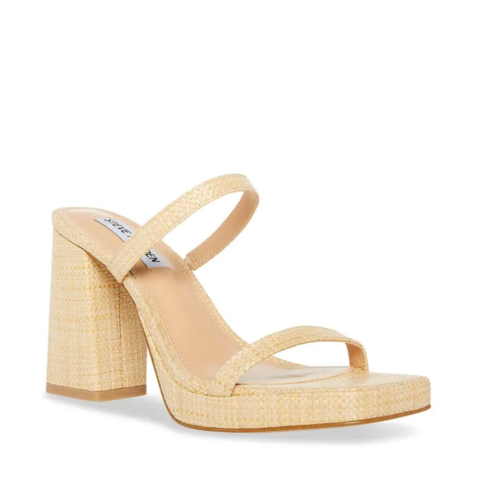 Womens Polly Natural Raffia Steve Madden Heels
