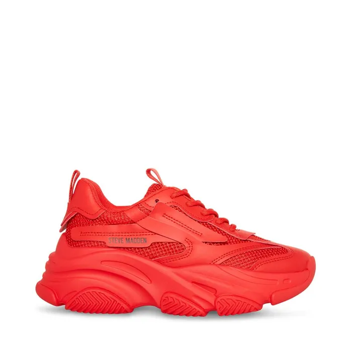 Womens Possession Red Steve Madden Sneakers