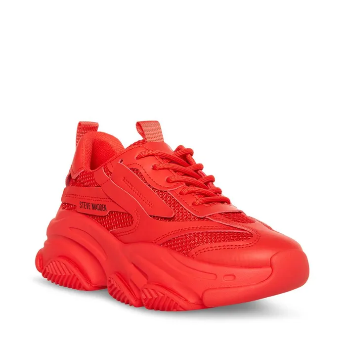 Womens Possession Red Steve Madden Sneakers