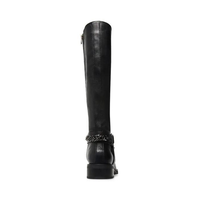 Womens Quin Black Leather Steve Madden Boots and Booties