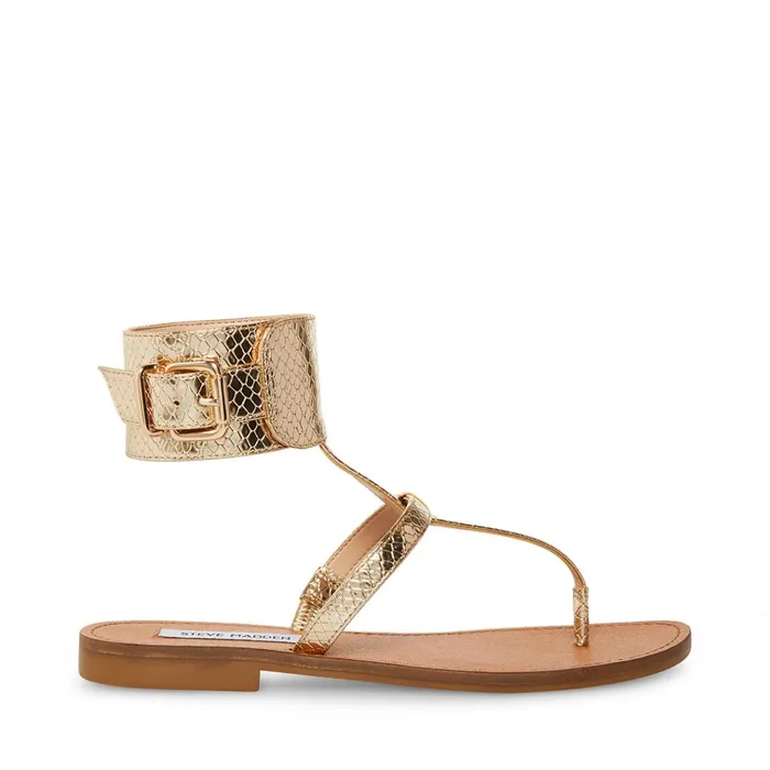 Womens Rico Gold Snake Steve Madden Sandals