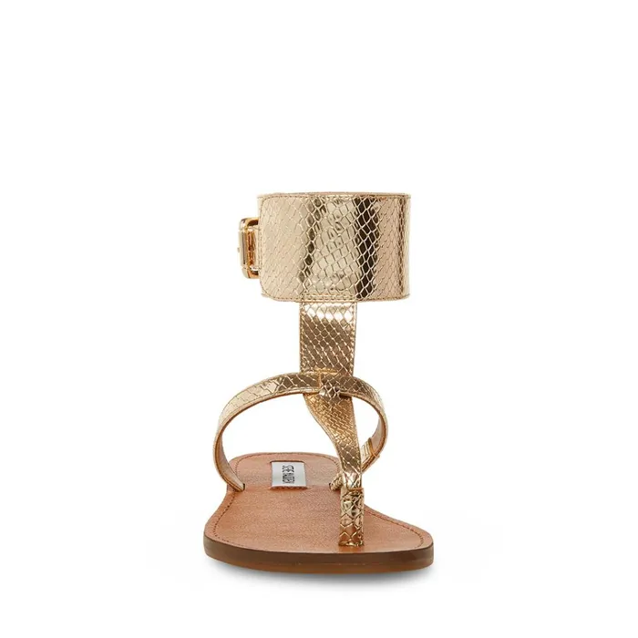 Womens Rico Gold Snake Steve Madden Sandals