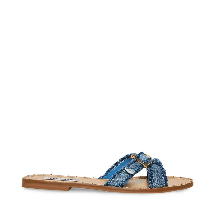 Womens Rizz Denim Fabric Steve Madden Sandals