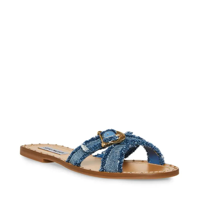Womens Rizz Denim Fabric Steve Madden Sandals