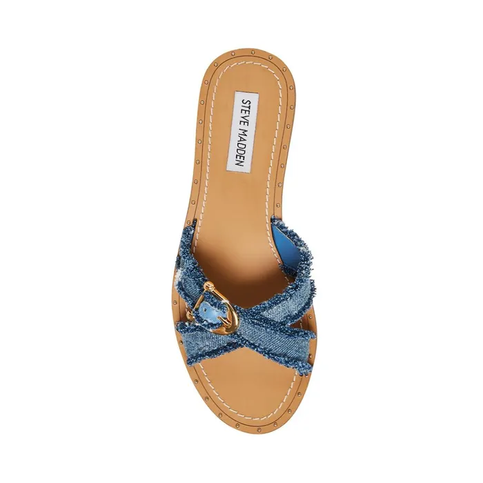 Womens Rizz Denim Fabric Steve Madden Sandals