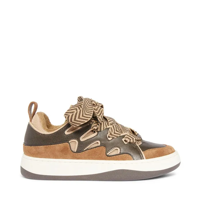 Womens Roaring Brown Distressed Steve Madden Sneakers