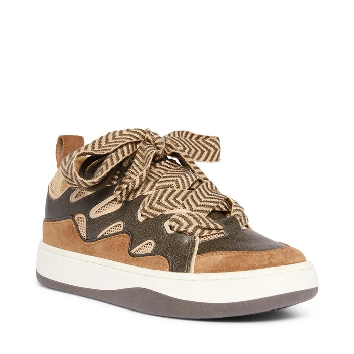 Womens Roaring Brown Distressed Steve Madden Sneakers
