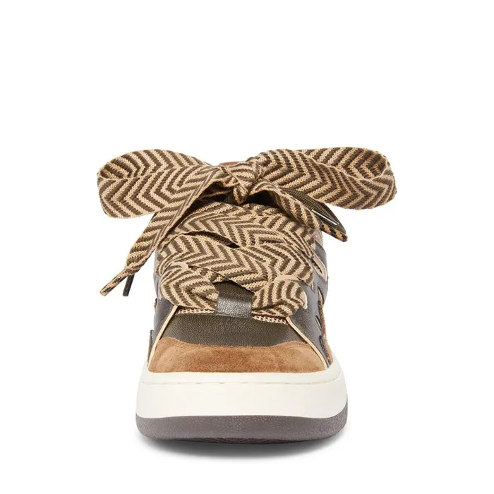 Womens Roaring Brown Distressed Steve Madden Sneakers