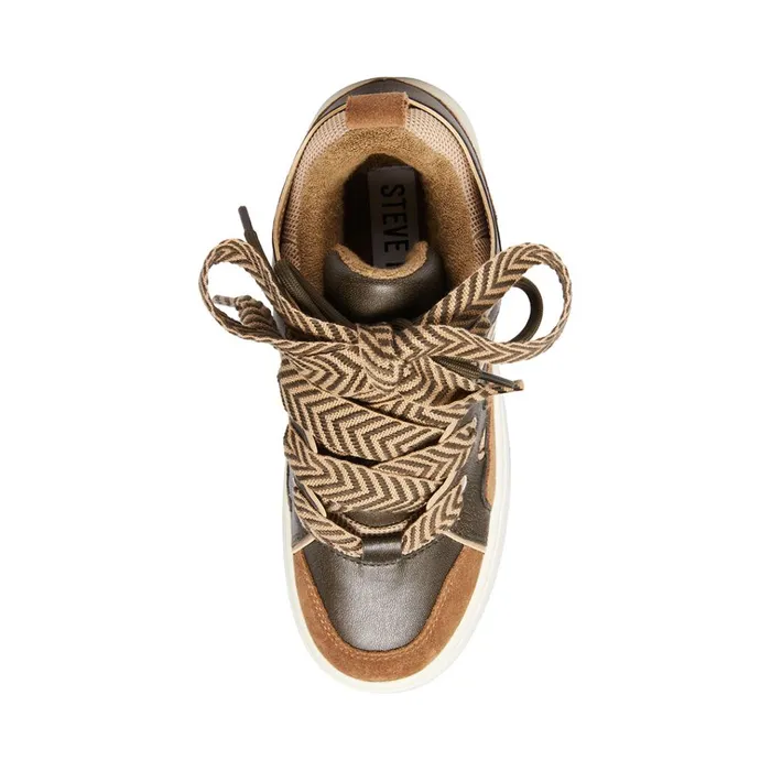 Womens Roaring Brown Distressed Steve Madden Sneakers