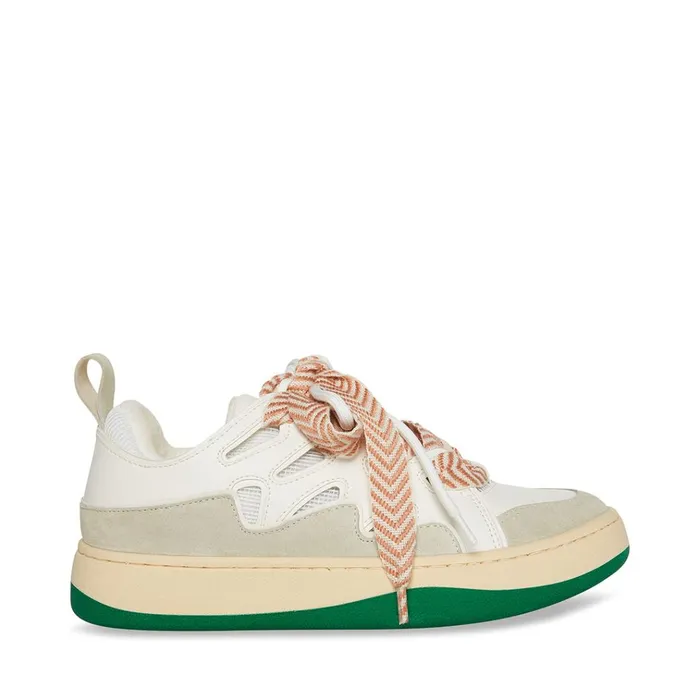 Womens Roaring WhiteGreen Steve Madden Sneakers