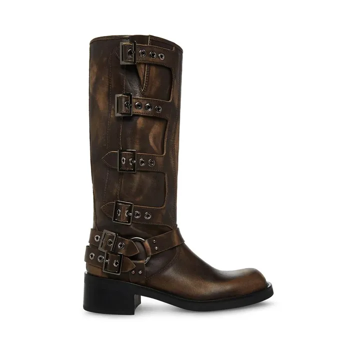 Womens Rocky Brown Distressed Steve Madden Boots and Booties