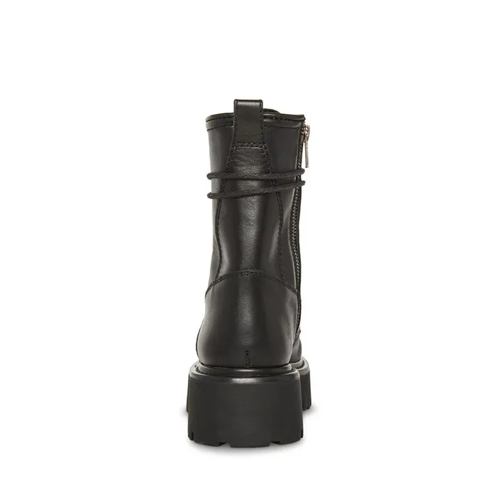 Womens Rowen Black Leather Steve Madden Boots and Booties