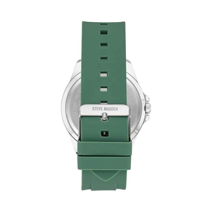 Womens Rubberized Enamel Case Watch Green Steve Madden Watches