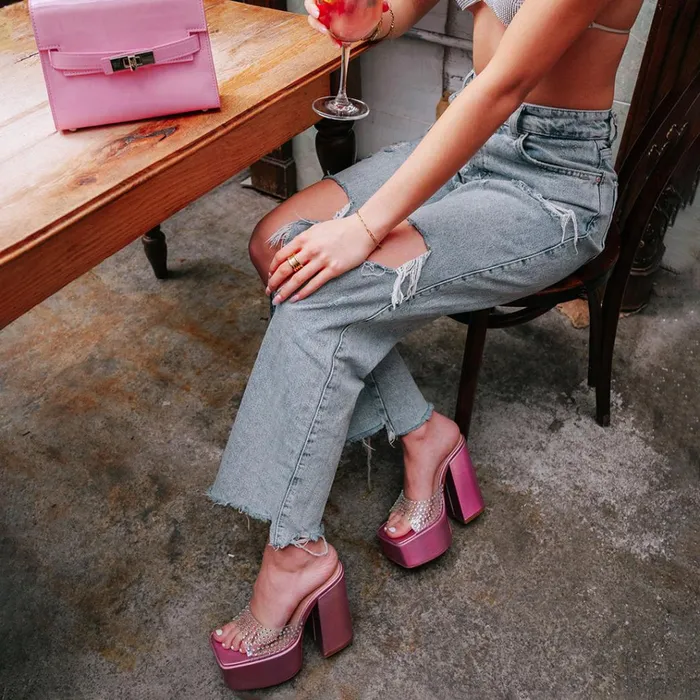Womens Ruby Iridescent Steve Madden Heels