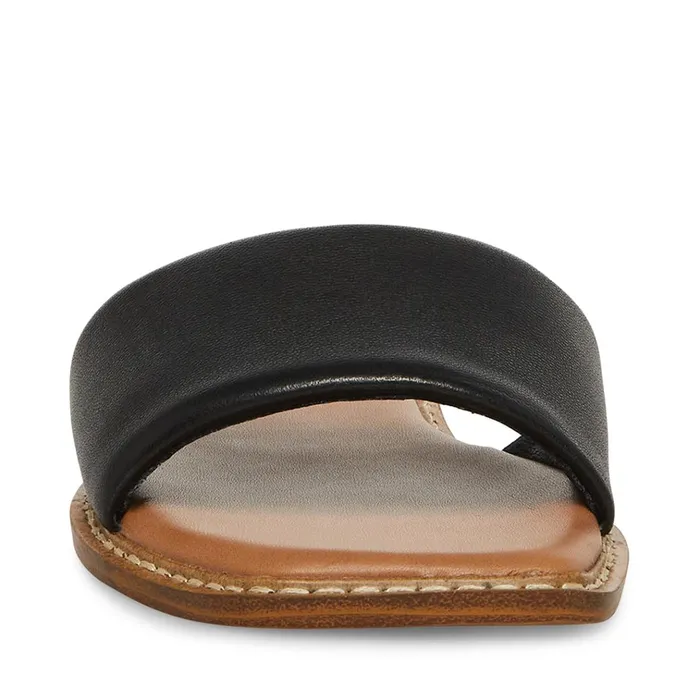 Womens Sandra Black Leather Steve Madden Sandals