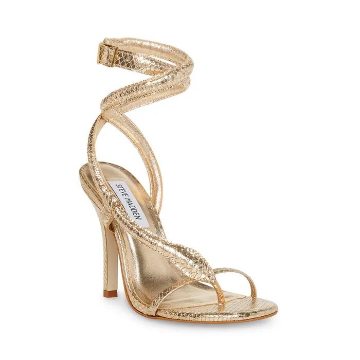Womens Scalia Gold Snake Steve Madden Heels