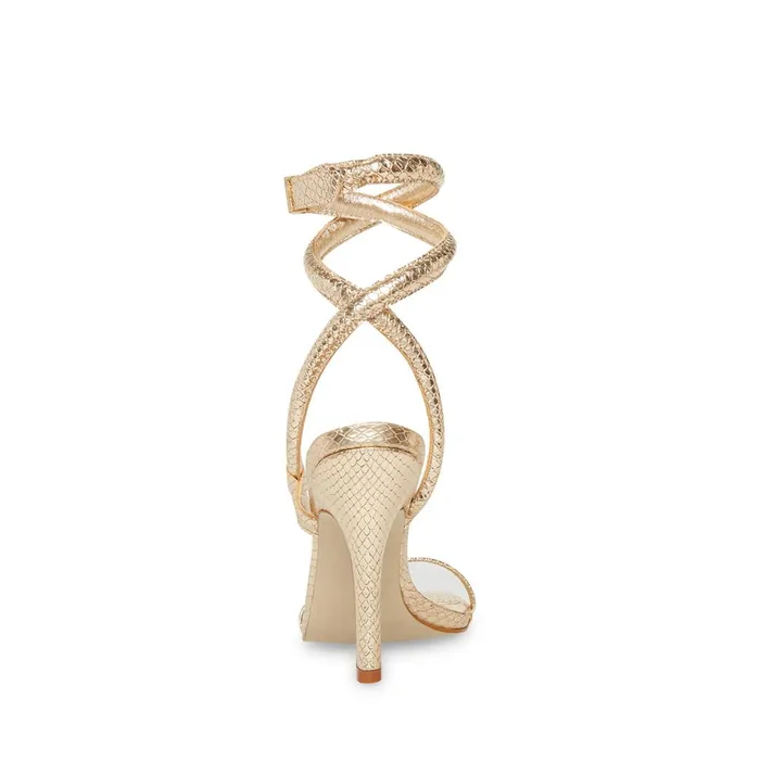 Womens Scalia Gold Snake Steve Madden Heels