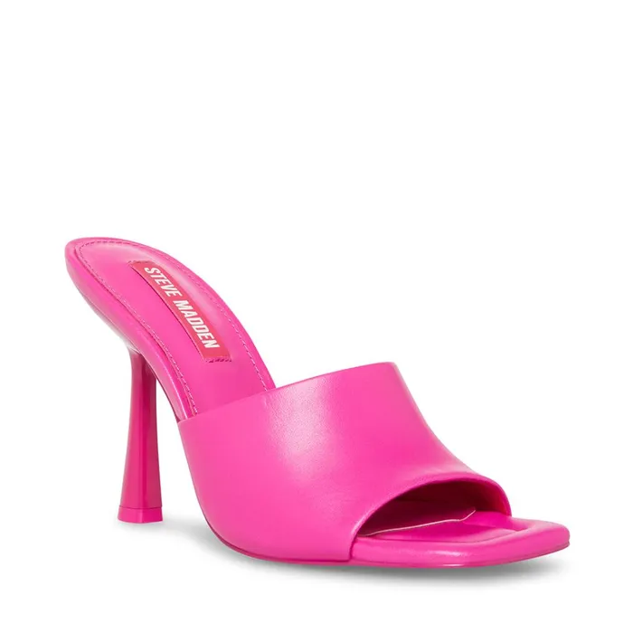Womens Selene Pink Leather Steve Madden Heels