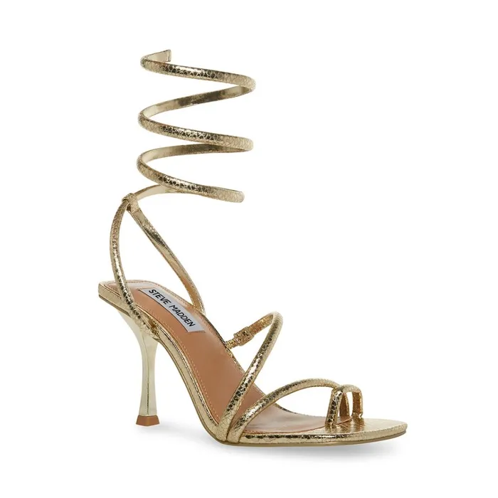 Womens Shantelle Gold Snake Steve Madden Heels