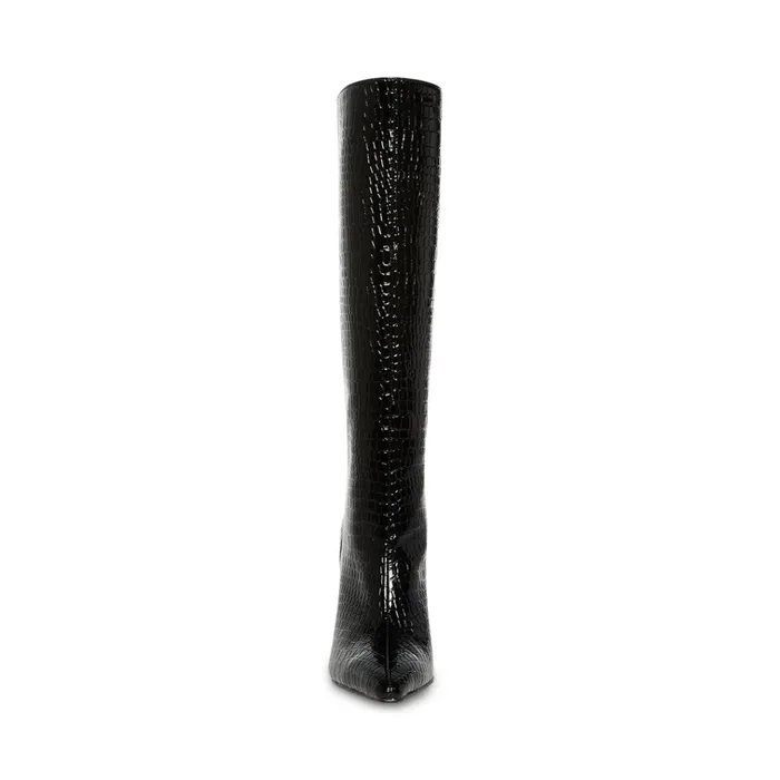 Womens Shayna Black Crocodile Steve Madden Boots and Booties