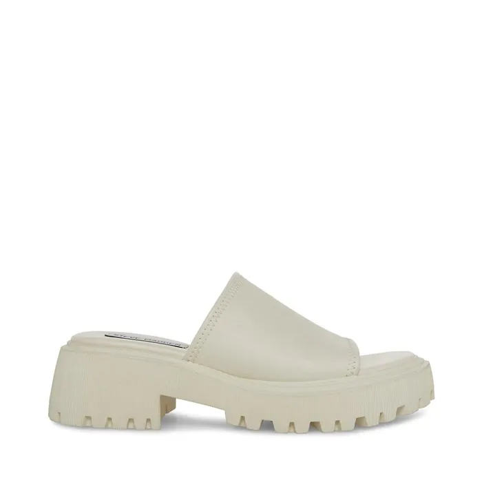 Womens Sophina White Leather Steve Madden Sandals