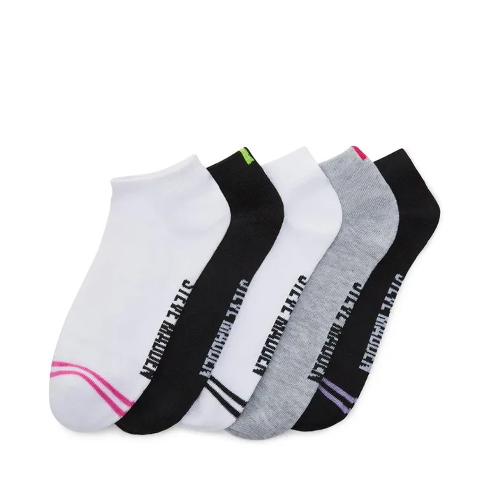 Womens Stripe Detail Low Cut Socks White Multi Steve Madden Socks and Tights