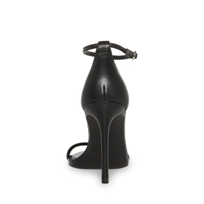 Womens Tecy Black Leather Steve Madden Heels