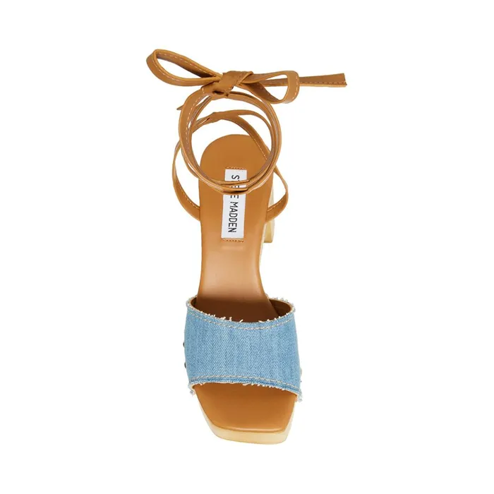 Womens Tenley Denim Fabric Steve Madden Sandals