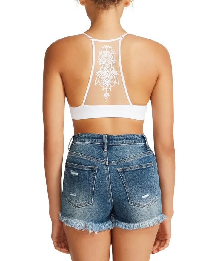 Womens The Ella Mesh Bralette White Steve Madden Tops and Shirts